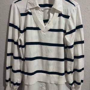 Beldini Striped Layered Sweater Blouse – XL